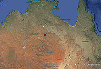 Location of Tennant Creek on a map of Australia.