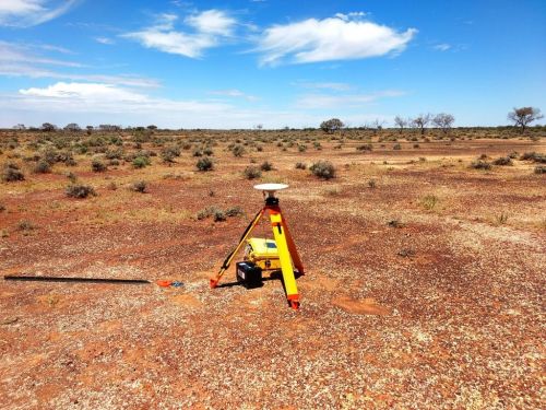 Survey equipment deployed in the outback
