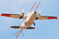 Airplane with aerial survey equipment