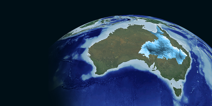 A visual representation of the Great Artesian Basin covers most of Queensland, the north western parts of New South Wales, part of the Northern Territory and about half of South Australia.
