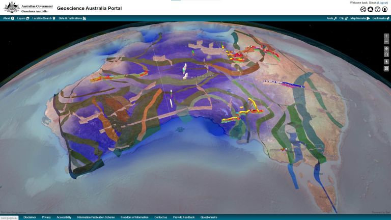 Screenshot of geological digital twin portal