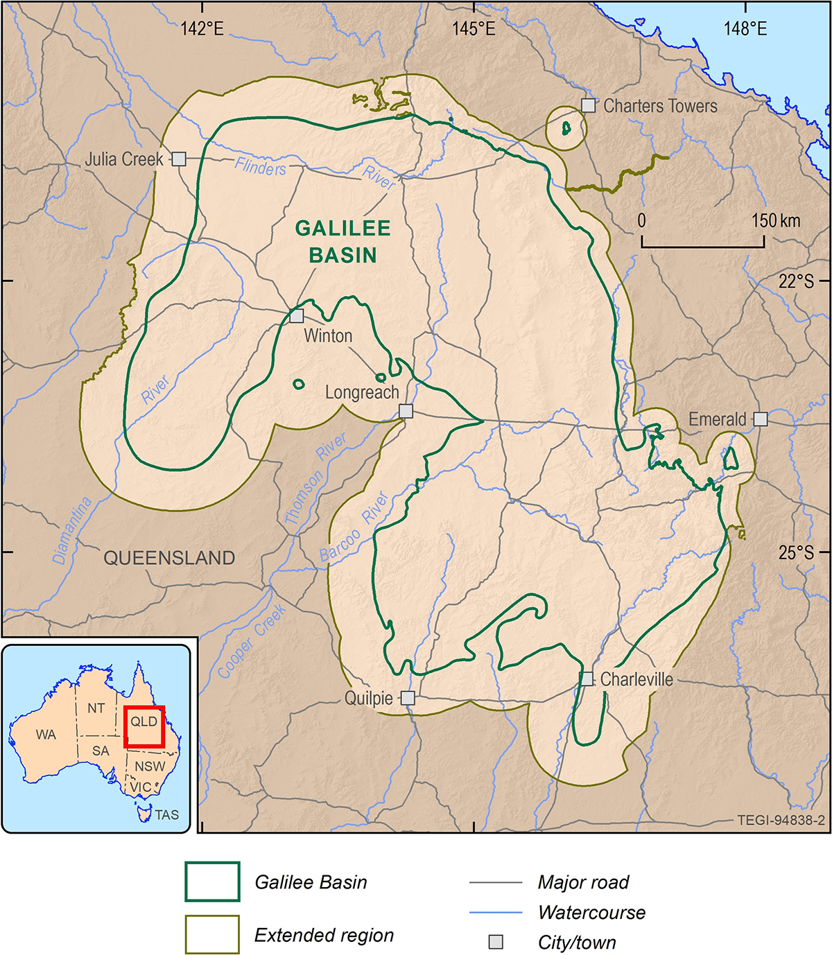 Due to the limited audience of this diagram and its complexity, no alternative description has been provided. Please email clientservices@ga.gov.au
