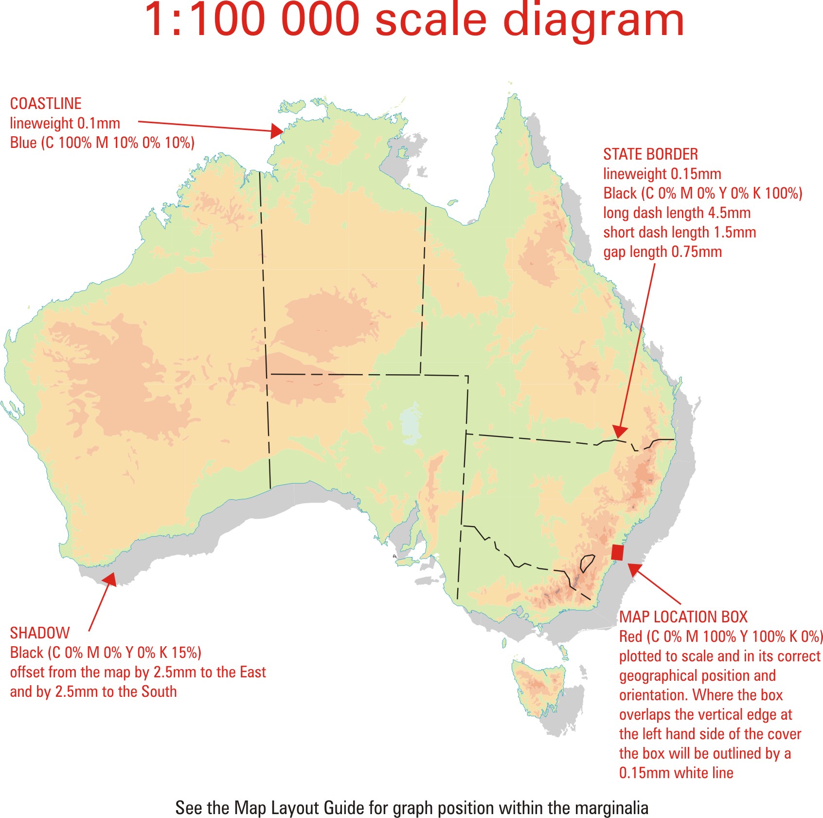 Map of Australia for 1:100 000