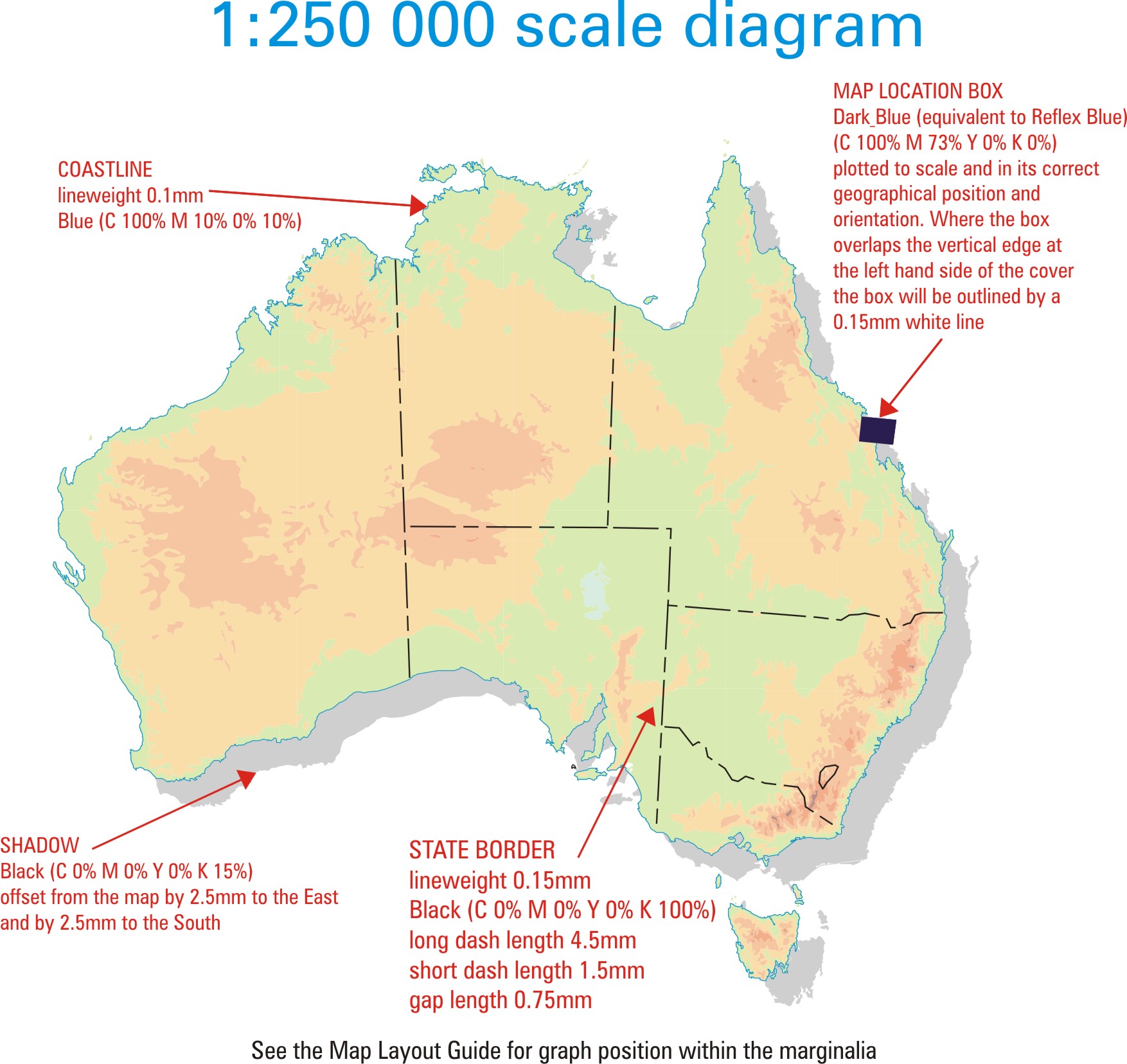 Map of Australia for 1:250 000