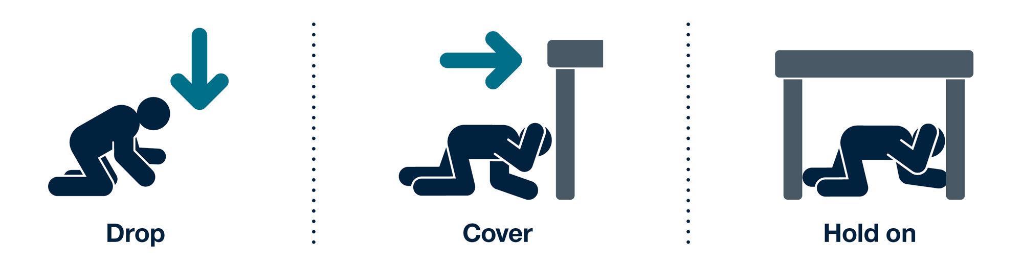 Drop, Cover and Hold On Infographic