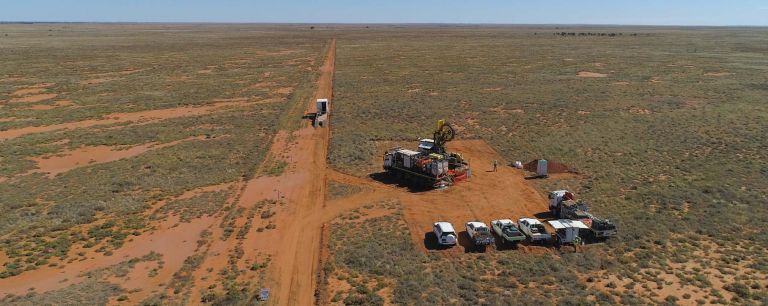 aerial photo of drill pad in remote location