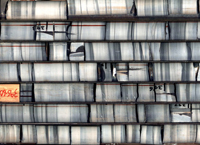 Photograph of a core tray displaying a section of core from a drillhole in the southern Georgina Basin. The rock is a fine-grained limestone with bands of darker, clay-rich layers.