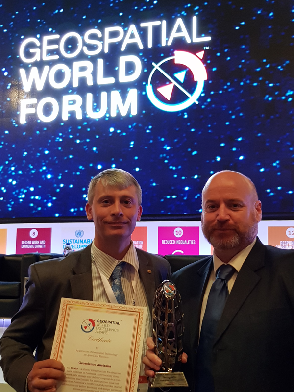 Photo of award being received at gala in India