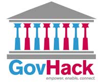 GovHack logo. GovHack logo with tagline words empower. enable. connect.