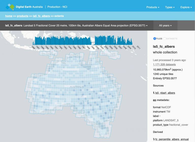 Screenshot of mapping website showing Australian map and tools