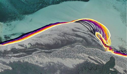 Map showing coastal change at Streaky Bay, SA