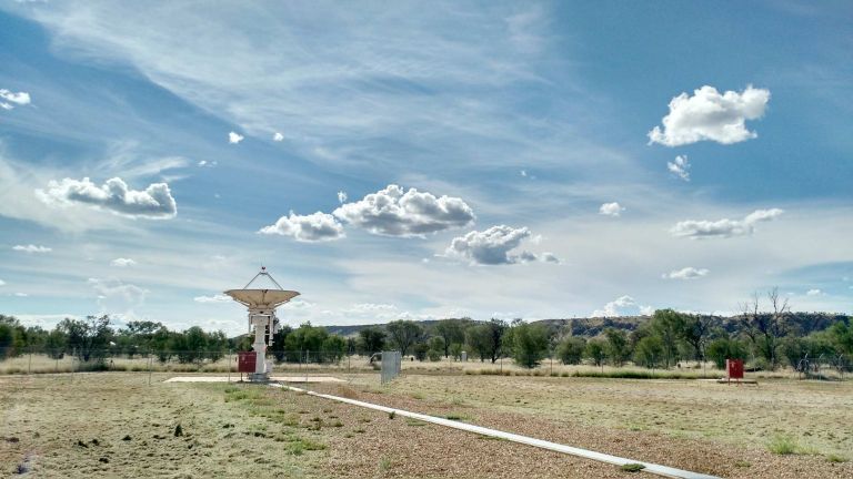 satellite dish in remote location