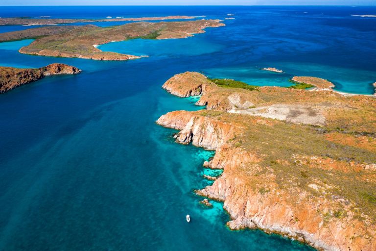 The islands at the end of the Dampier Peninsula into the Buccaneer Archipelago