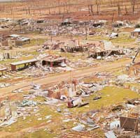 Fig 1. Destruction caused by tropical cyclone Tracy in Darwin, December 1974.