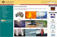 Screen grab of Natural Hazards Online website
