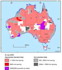 Fig 1. Radiometric acquisition by Geoscience Australia and state and Northern Territory geological surveys.