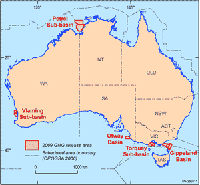 Fig 2. The exploration areas released for assessment of their greenhouse gas storage potential on 27 March 2009.