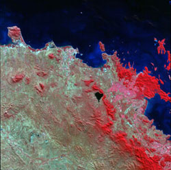 Image: Section of Resourcesat-1 satellite imagery.