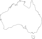 Basic outline map of Australia