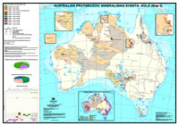 Thumbnail image for Australian Proterozoic Mineralising events on Australian Proterozoic Regions base, 1:4 000 000 July 2007