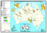 Thumbnail image for Australian Proterozoic Mineralising events on Australian Gold Resources base, 1:4 000 000 July 2007