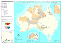 Thumbnail image for Proterozoic Copper Mineralising events on Australian Proterozoic Georegions base, 1:5 000 000 (Map 2) December 2007