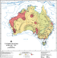 Earthquake hazard map of Australia - 1991