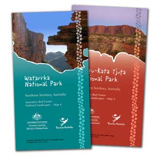 Image: Cover of Watarrka National Park and Uluru-Kata Tjuta National Park maps.