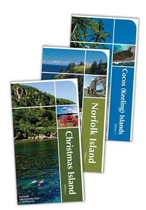 Image: Covers of Christmas Island, Norfolk Island and Cocos (Keeling) Islands maps.