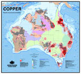 Thumbnail image for Australian Copper Deposits Map, Occurrences and Potential, February 2005