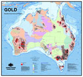 Thumbnail image for Australian Gold Deposits Map, Occurrences and Potential, February 2005