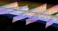 Fig 2. The 'curtain image' layer showing offshore seismic survey slices from Australia's Southwest Margin.