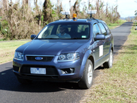 Fig 1. The Rapid Inventory Collection System vehicle gathering data in north Queensland in the aftermath of Cyclone Yasi.