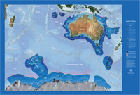 Fig 1. One of the wall maps showing Australia's maritime jurisdiction.