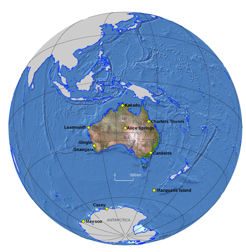 The Geoscience Australia network of geomagnetic observatories