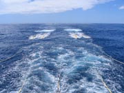 View astern from the deck of the Pacific Sword during seismic collection