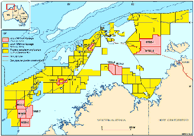 2005 offshore release areas in northwest Australia