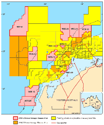 2005 offshore release areas in north Western Australia