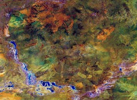 Fig 1. LANDSAT 5 image of The Granites area, Northern Territory.