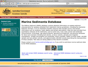 Web page for MARS database.