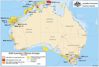 Fig 1. Overview of Australia’s offshore petroleum exploration areas, showing the 2006 release areas.