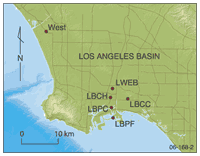 Fig 2. Long Beach study area, Los Angeles Basin, California.