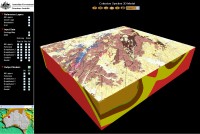 Screen capture of the paterson 3D model showing geological map overlaying 3D model
