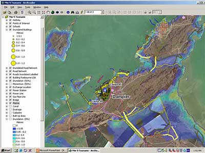 Fig 2. Example of inundation map provided to emergency managers.