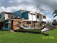 Fig 1. Damage to pre-1980s dwelling in Innisfail from Tropical Cyclone Larry 