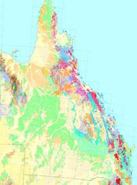 Image: Section of geology map of Australia at 1:1 million scale.